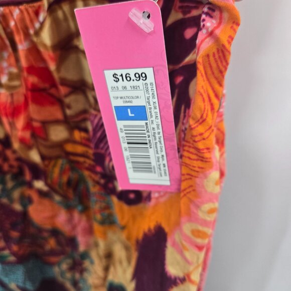 Xhilaration 2007 Y2K Boho Flutter Sleeve 100% Cotton Blouse Size Large - Picture 10 of 14